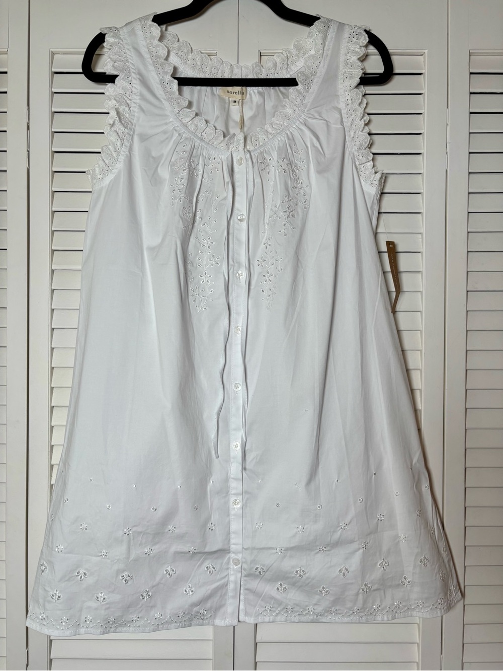 NWT Sorella Atelier Caroline Cotton Embroidery Scallop Few Moda Dress Medium - Picture 7 of 10